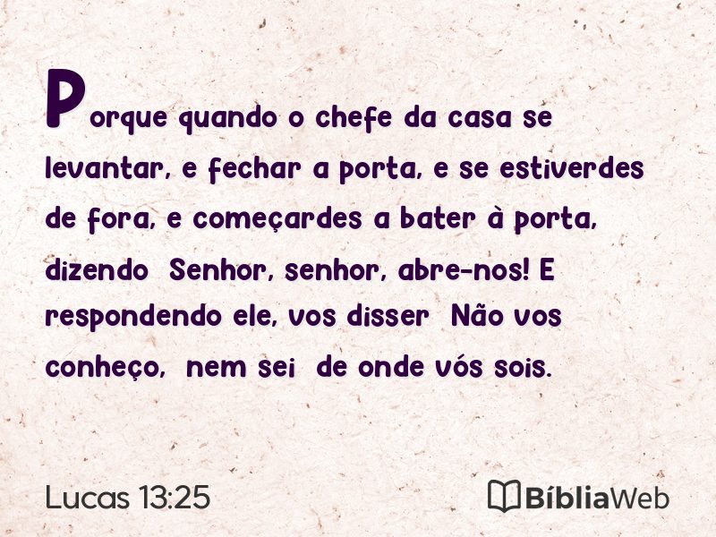 Lucas 13:25 em imagem para compartilhar