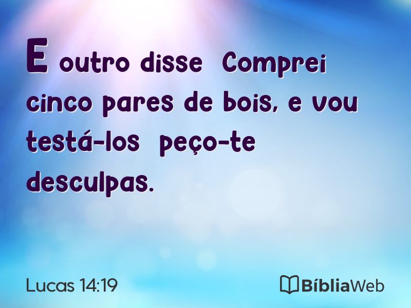 Lucas 14:19 em imagem para compartilhar