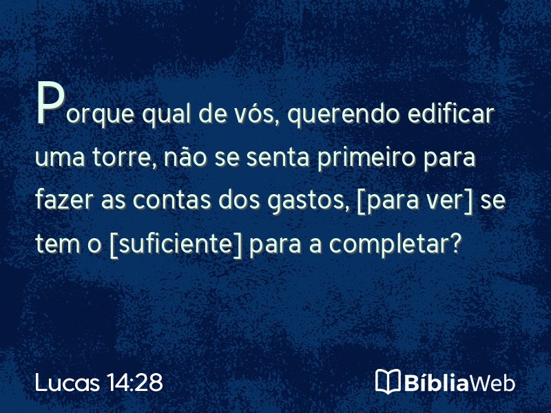 Lucas 14:28 em imagem para compartilhar