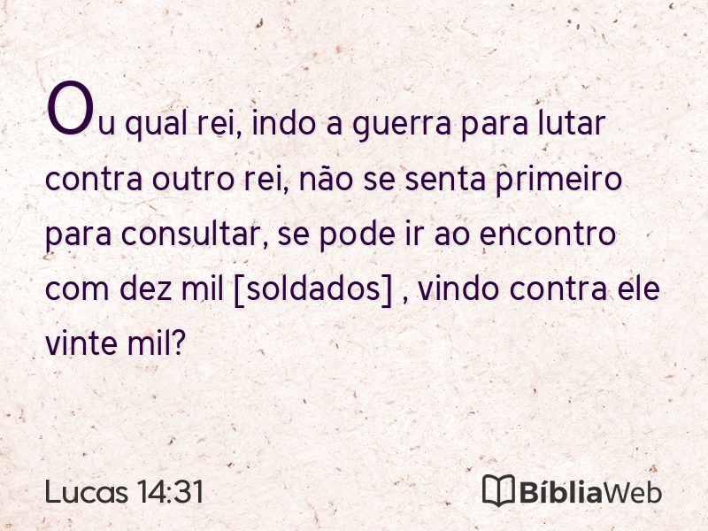 Lucas 14:31 em imagem para compartilhar