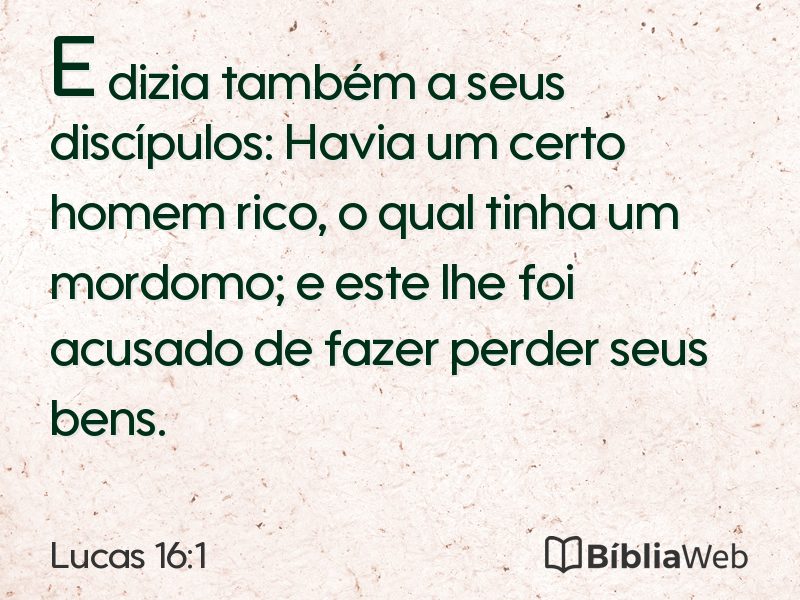 Lucas 16:1 em imagem para compartilhar