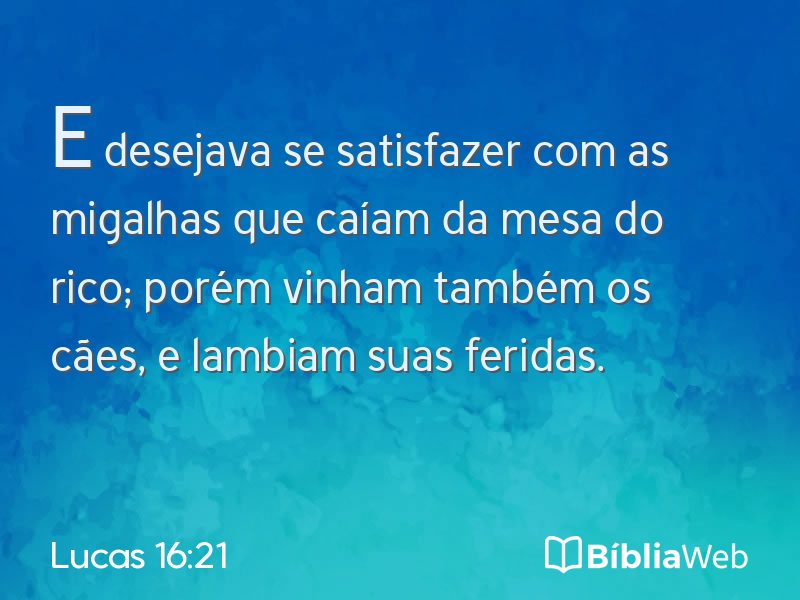 Lucas 16:21 em imagem para compartilhar
