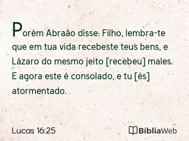 Lucas 16:25 em imagem para compartilhar