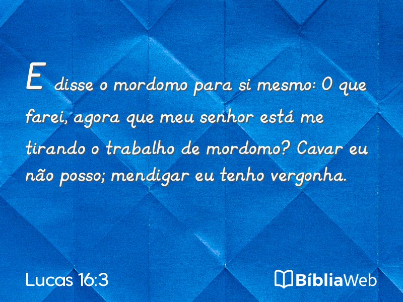 Lucas 16:3 em imagem para compartilhar