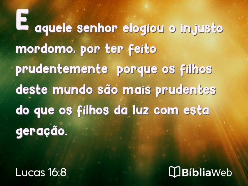 Lucas 16:8 em imagem para compartilhar