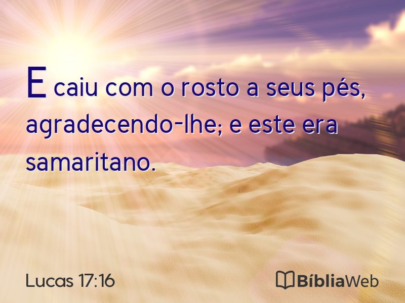 Lucas 17:16 em imagem para compartilhar