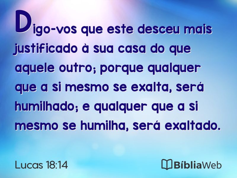 Lucas 18:14 em imagem para compartilhar