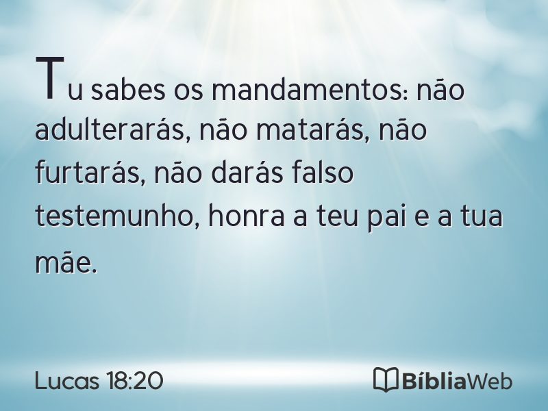 Lucas 18:20 em imagem para compartilhar