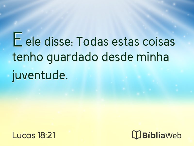 Lucas 18:21 em imagem para compartilhar