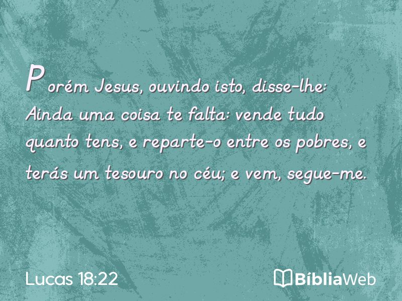 Lucas 18:22 em imagem para compartilhar