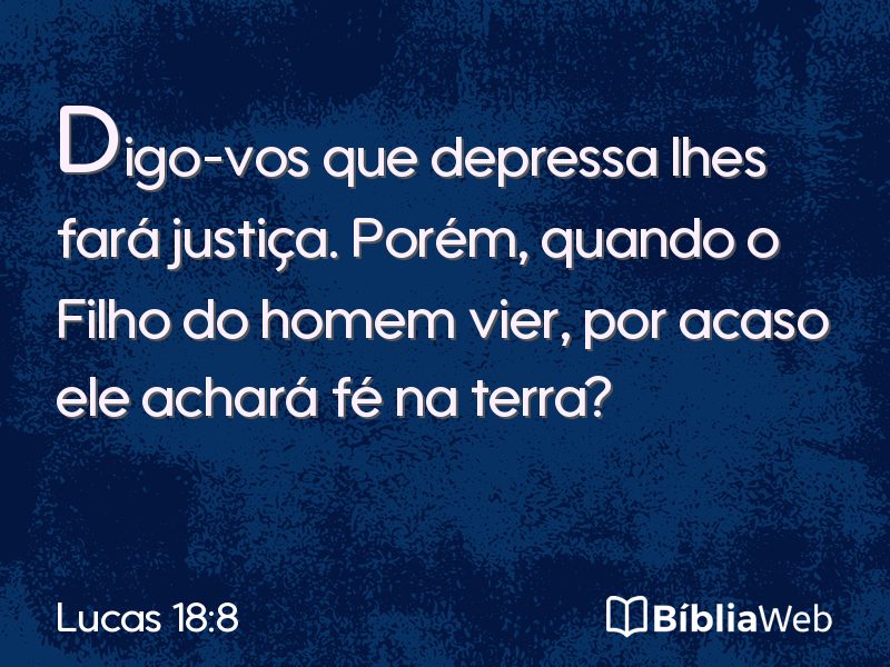 Lucas 18:8 em imagem para compartilhar