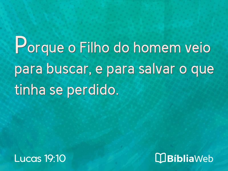Lucas 19:10 em imagem para compartilhar