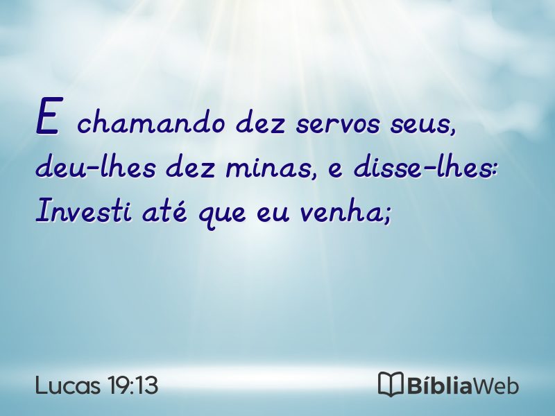Lucas 19:13 em imagem para compartilhar