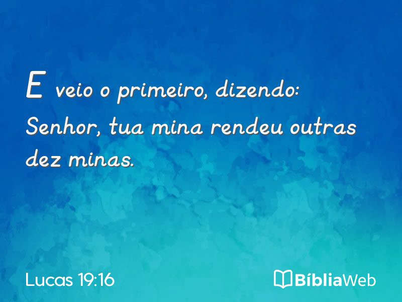 Lucas 19:16 em imagem para compartilhar