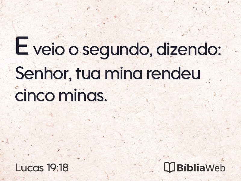 Lucas 19:18 em imagem para compartilhar