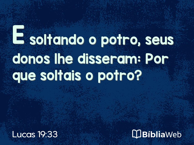 Lucas 19:33 em imagem para compartilhar