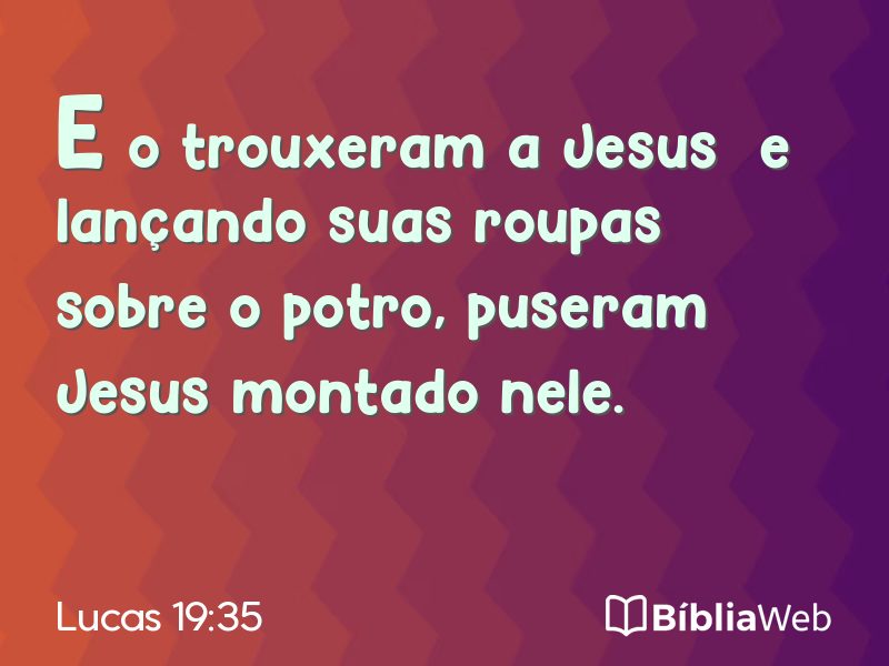 Lucas 19:35 em imagem para compartilhar