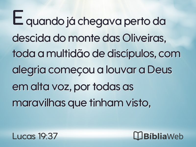 Lucas 19:37 em imagem para compartilhar