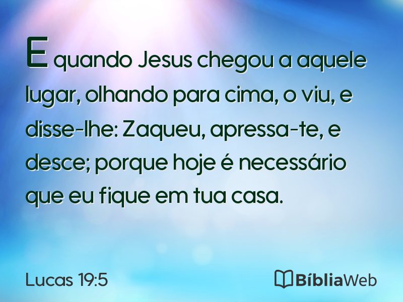 Lucas 19:5 em imagem para compartilhar