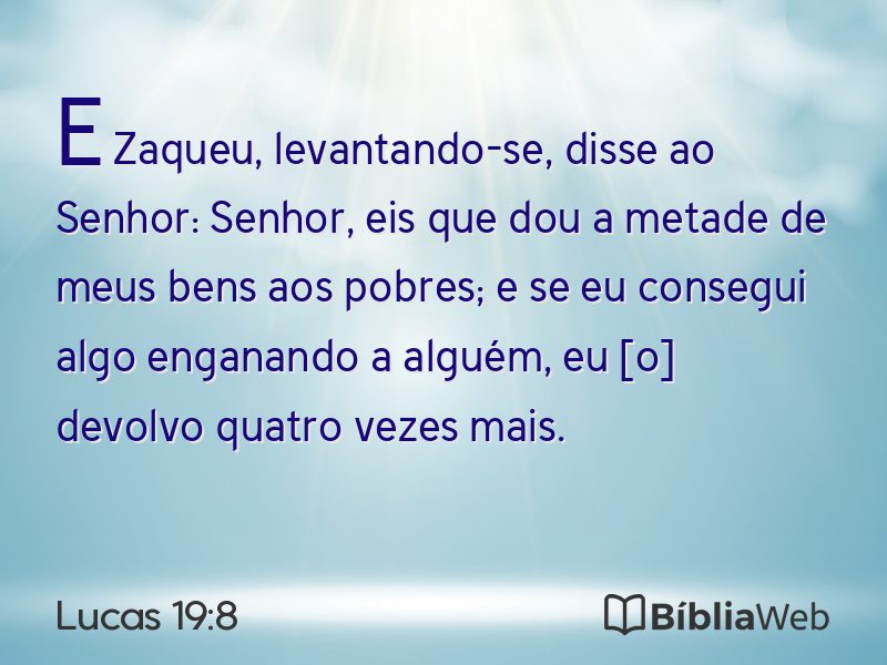 Lucas 19:8 em imagem para compartilhar