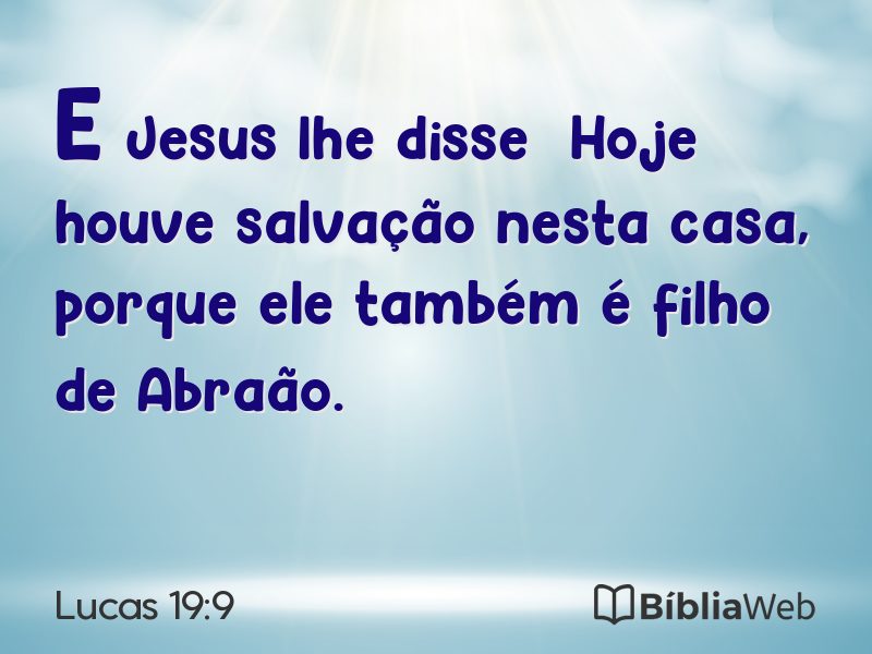 Lucas 19:9 em imagem para compartilhar