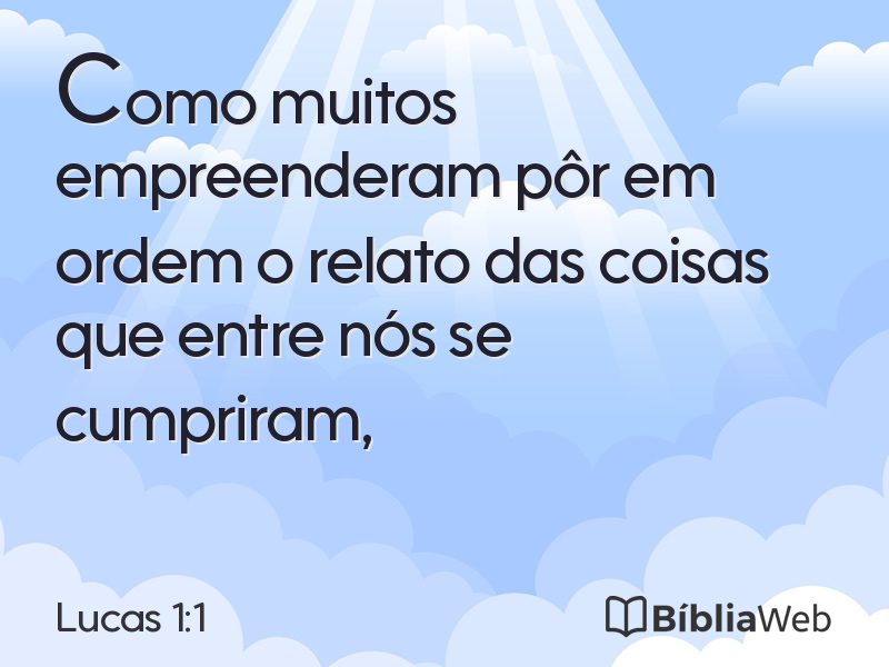 Lucas 1:1 em imagem para compartilhar