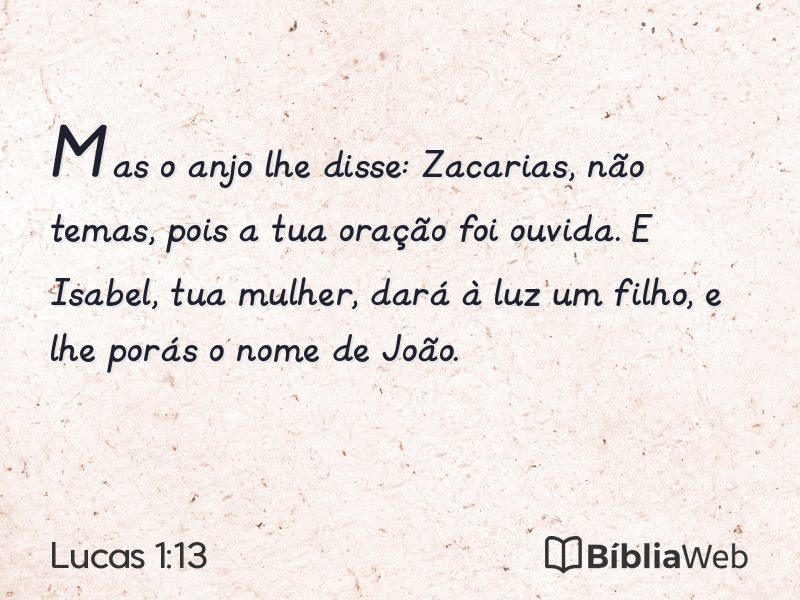 Lucas 1:13 em imagem para compartilhar