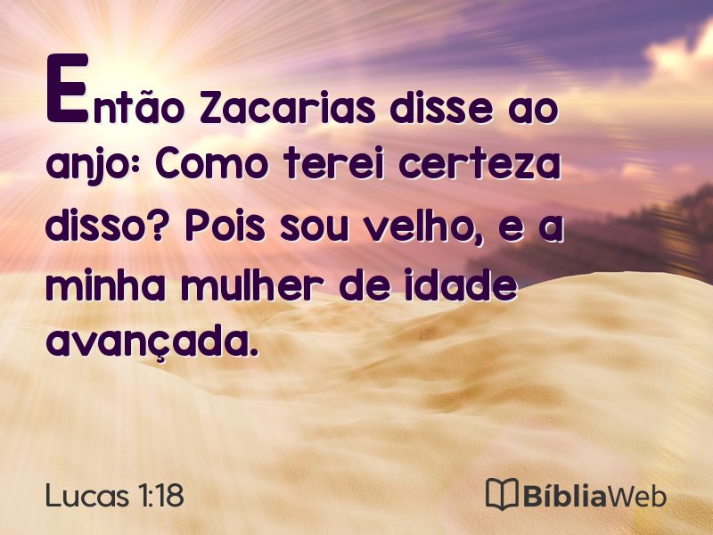 Lucas 1:18 em imagem para compartilhar