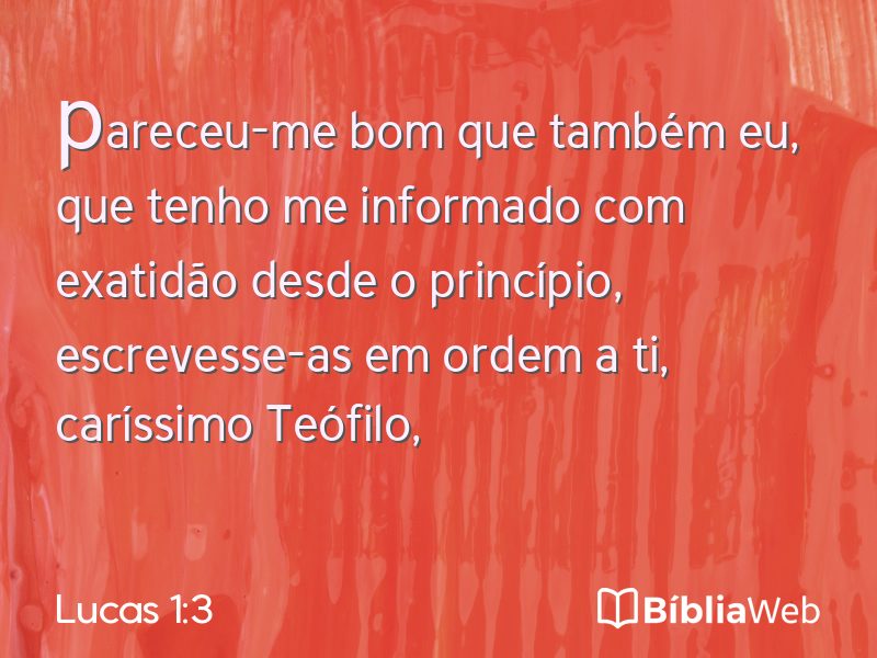Lucas 1:3 em imagem para compartilhar