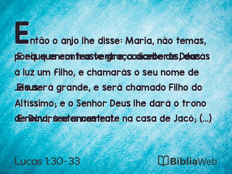 Lucas 1:30-33 em imagem para compartilhar