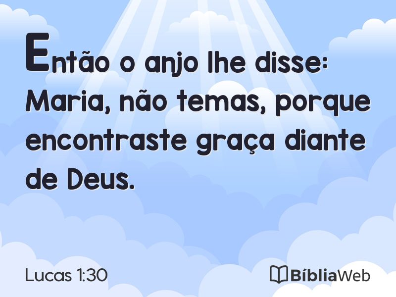 Lucas 1:30 em imagem para compartilhar