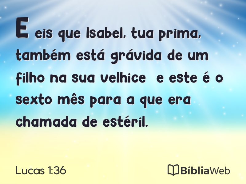 Lucas 1:36 em imagem para compartilhar