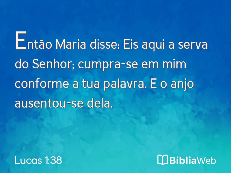 Lucas 1:38 em imagem para compartilhar