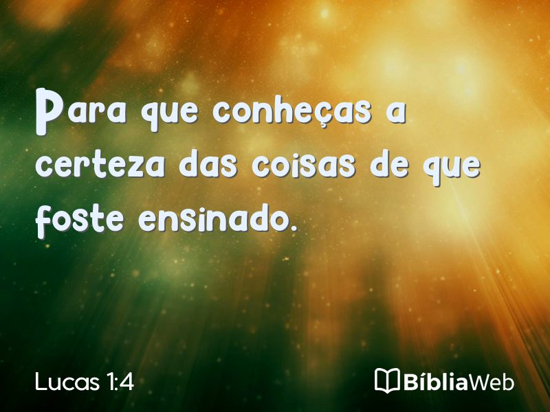 Lucas 1:4 em imagem para compartilhar