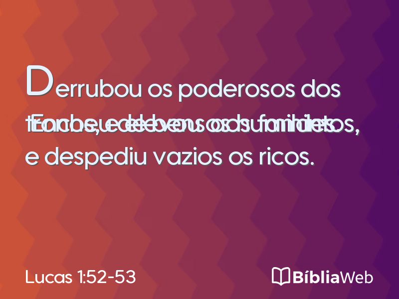 Lucas 1:52-53 em imagem para compartilhar