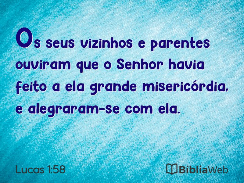 Lucas 1:58 em imagem para compartilhar