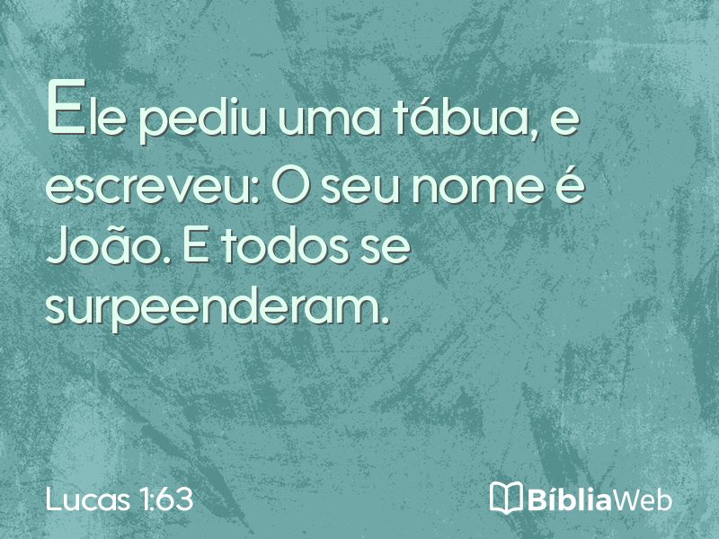 Lucas 1:63 em imagem para compartilhar