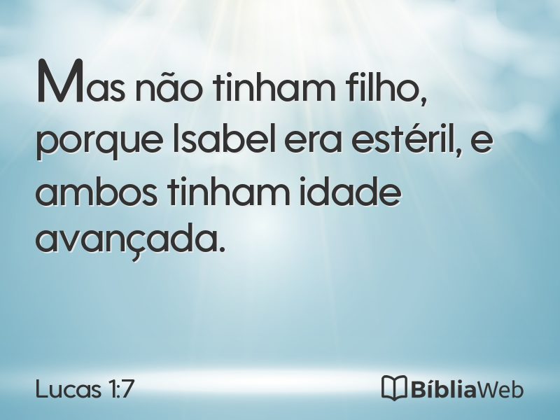 Lucas 1:7 em imagem para compartilhar