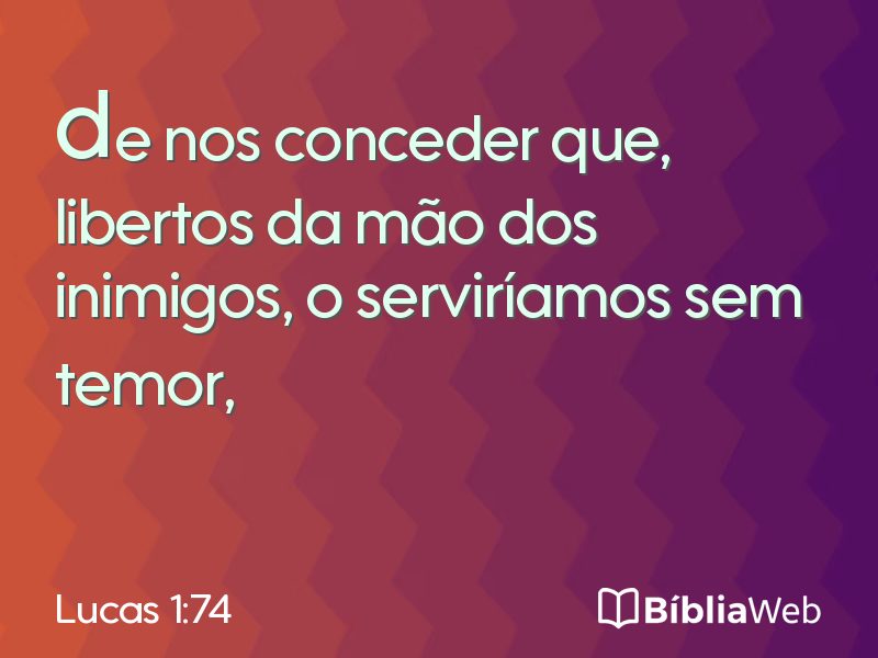 Lucas 1:74 em imagem para compartilhar