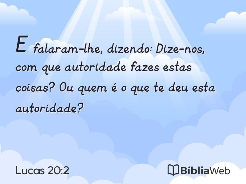 Lucas 20:2 em imagem para compartilhar