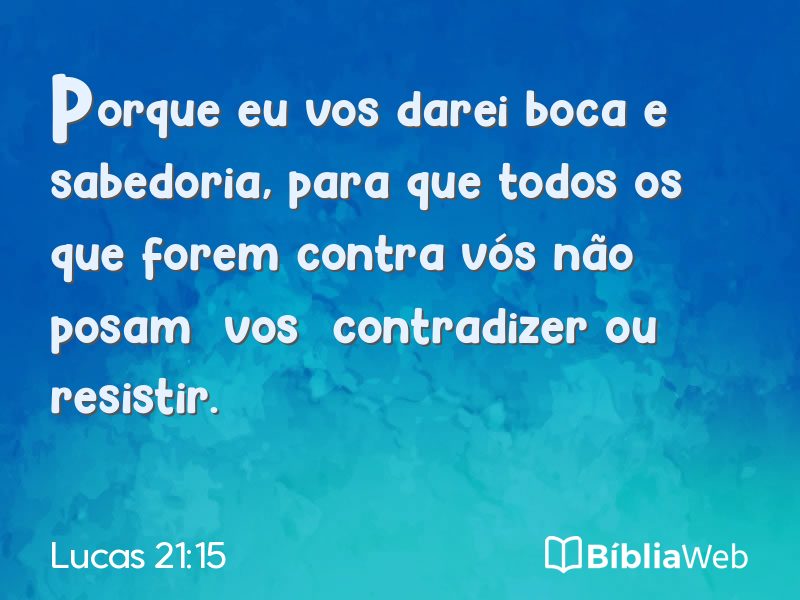 Lucas 21:15 em imagem para compartilhar