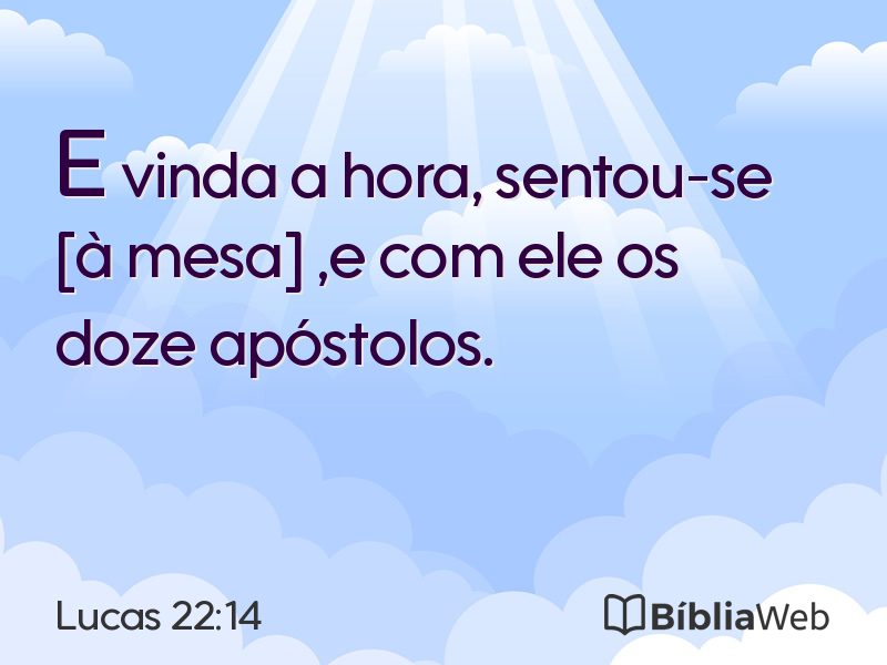 Lucas 22:14 em imagem para compartilhar