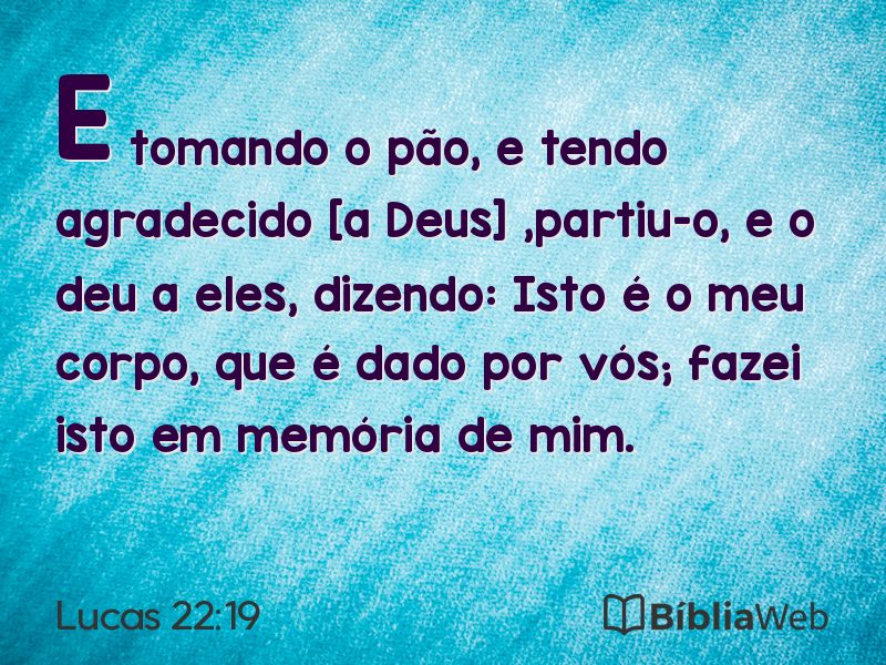 Lucas 22:19 em imagem para compartilhar