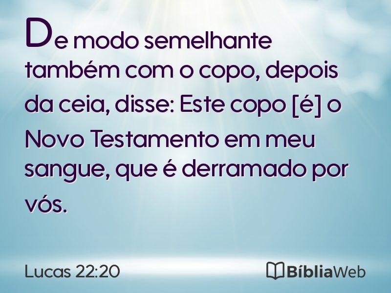 Lucas 22:20 em imagem para compartilhar