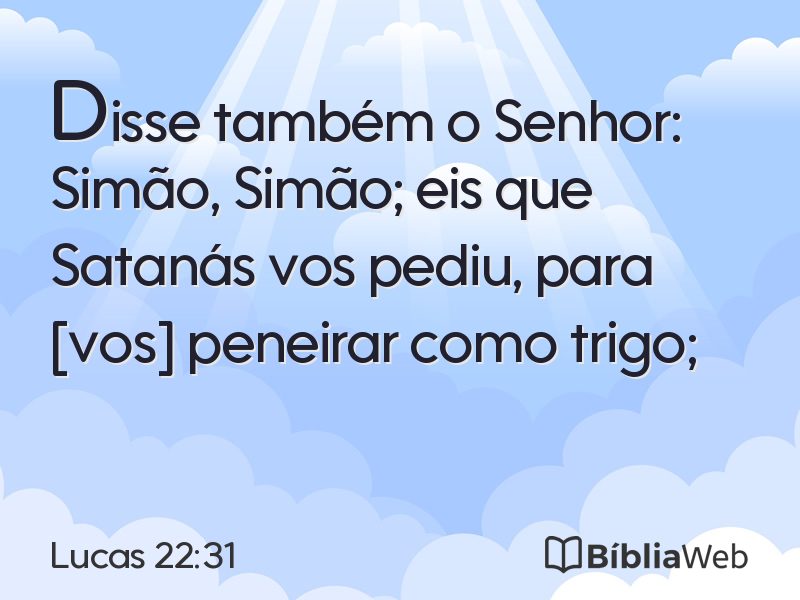 Lucas 22:31 em imagem para compartilhar