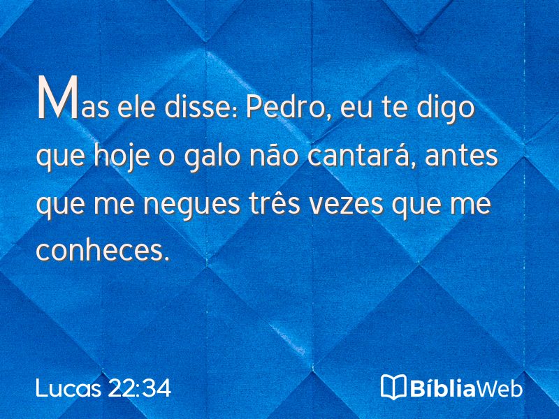 Lucas 22:34 em imagem para compartilhar
