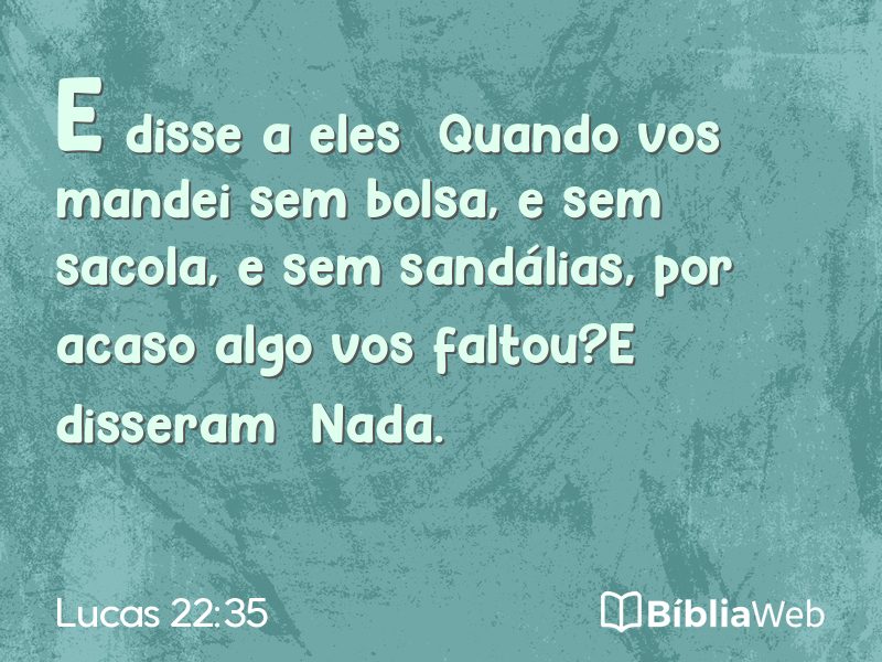 Lucas 22:35 em imagem para compartilhar