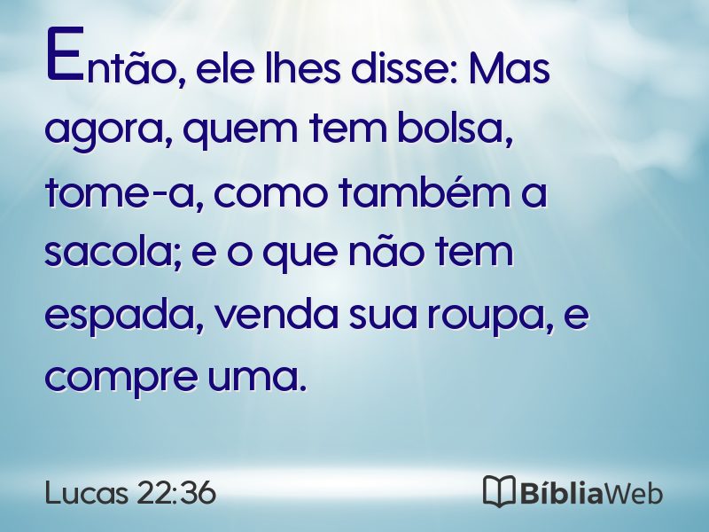 Lucas 22:36 em imagem para compartilhar