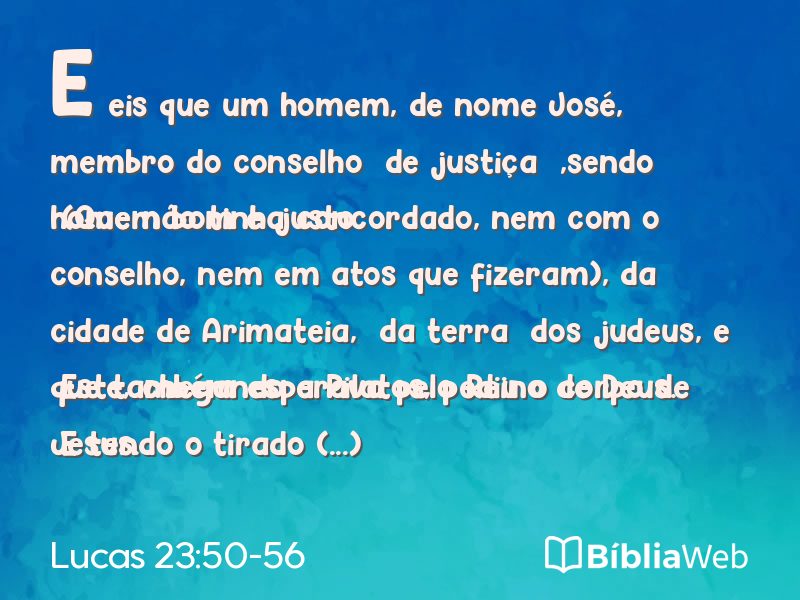 Lucas 23:50-56 em imagem para compartilhar