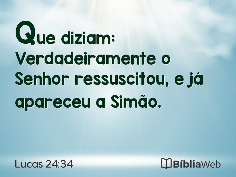 Lucas 24:34 em imagem para compartilhar